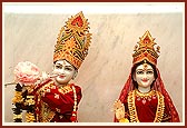 Idols at Shri Swaminarayan BAPS Mandir, Ashton-U-Lyne