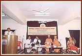 (From right): Paramhans Parivrajkacharya Shri Rangapriya Swami, Pujya Dr. Shrutiprakash Swami, Pujya Yagneshwar Swami, Dr. Prahladacharya, Dr. L.N. Bhatt