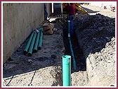 Piping for drainage in basement  