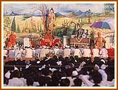 Beatifully decorated stage, Dharampur, 3 May 1999