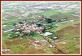 Aerial view of newly constructed villages of Banipat by BAPS