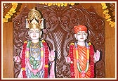 Annakut is offered to the newly consecrated murtis 