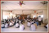 Devotees in the mandir hall during the murti pratishtha ceremony