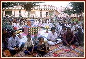 Satsang assembly held on a local farm