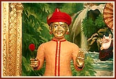 Shri Harikrishna Maharaj decorated with chandan (sandalwood paste)