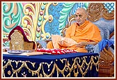 Swamishri engaged in his morning puja