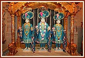 Colourful garments offered to the sacred images of Shri Dham, Dhami and Mukta