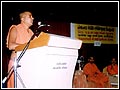 Pujya Brahmha Vihari Swami delivers speech at National Medico Spiritual Conference