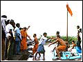 Ferrying people and supplies across inundated areas, Gujarat floods 1997