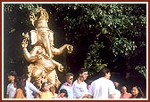 Shri Ganeshji - the symbol of auspiciousness - was beautifully molded from papier mache