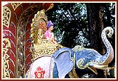 Bhagwan Swaminarayan on an elephant