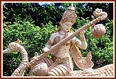  Saraswati - the goddess of learning, intricately made of burlap