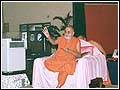 Swamishri throws a tennis ball to select a balak