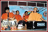 Sadhus and Youths perform a program of devotional songs