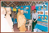 Senior sadhus visit the exhibition of the BAPS Swaminarayan Sanstha's publications