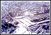 Aerial view of snow-covered Moscow