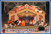 In the evening satsang assembly youths perform a cultural program glimpsing upon the life of Shastriji Maharaj