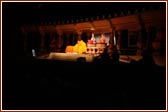 A special atmosphere in which Swamishri sings the chesta during the eclipse sabha