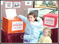 Earthquake relief booth in the mall