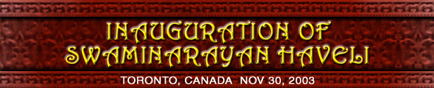 Inauguration of Swaminarayan Haveli, Toronto, Canada