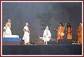 Youths perform dramas prior to Swamishris arrival