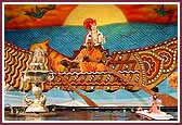 Swamishri gives Shri Harikrishna Maharaj a boat ride 