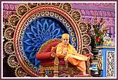 Swamishri listens to senior saints speak