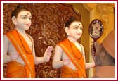 Saints engaged in the pratishtha rituals  