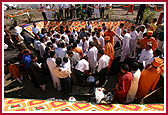 Devotees in the stone laying  ceremony
