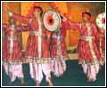 Los Angeles Kishore Mandal performs a traditionl folk dance on the Holi Festival