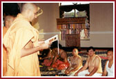 Yagnopavit - Hindu ritual, Brahmins changing sacred thread in mandir