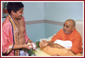 Balak is being blessed by Swamishri