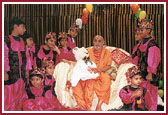 The infants practiced hard and long to present their dance as an offering to Swamishri