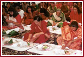 Scores of families enjoyed the mahapuja rituals