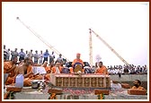 ... the rituals are performed with Thakorji placed on the first sculpted stone