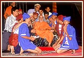 Participants of the cultural program with Swamishri