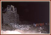 On site where once there were steps leading from the mandir towards the river Ghela