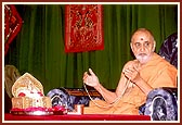 On the day of Sam Shravani Swamishri and sadhus participate in the ceremonious changing of janoi (sacred thread) 