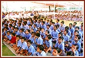 Deaf and dumb children in assembly