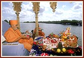 ... performs arti during mahapuja