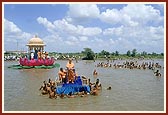 Finally, Swamishri returns to the river bank  